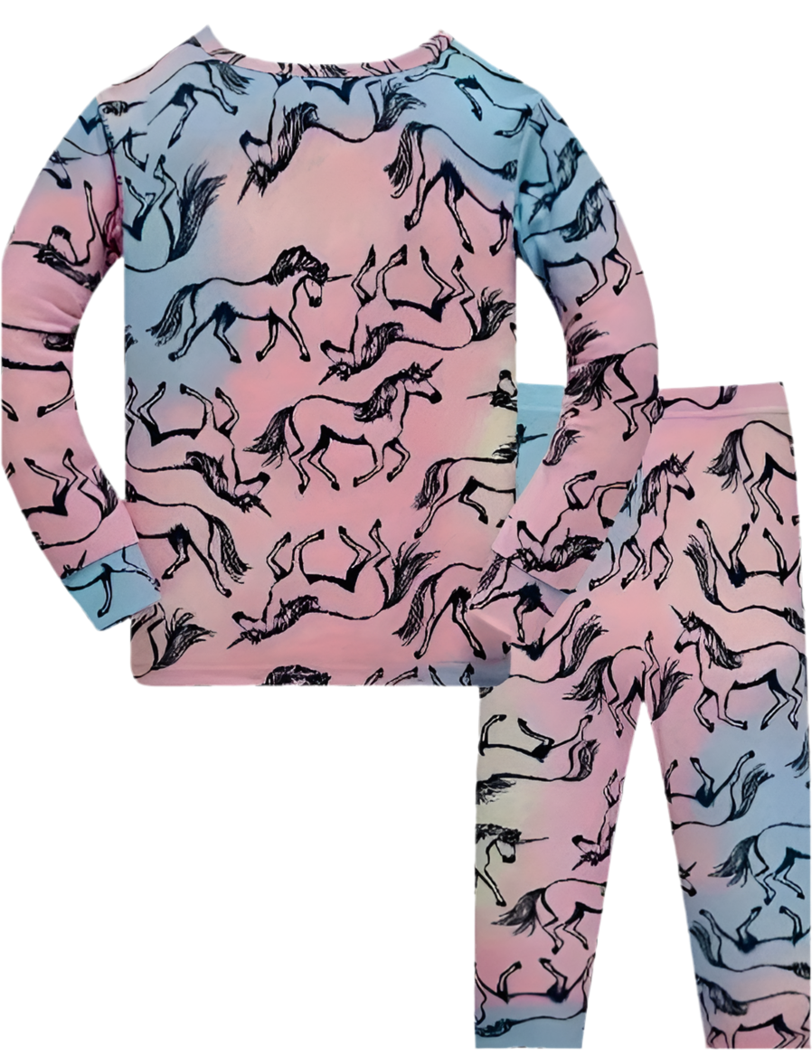 Unicorn Tie-Dye 2 Piece Pajamas