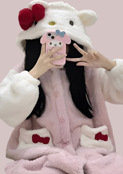Hello Kitty Cozy Luxe Snuggle Set – 2 Piece Fleece Lounge Wear