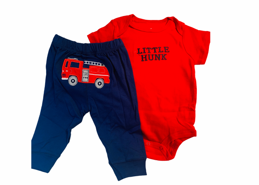 Fire truck (Boys) Onesie Set w/ Free Bonus Onesie