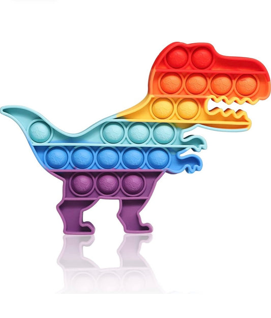 Pop It Fidget Toy- Rainbow TRex Dinosaur