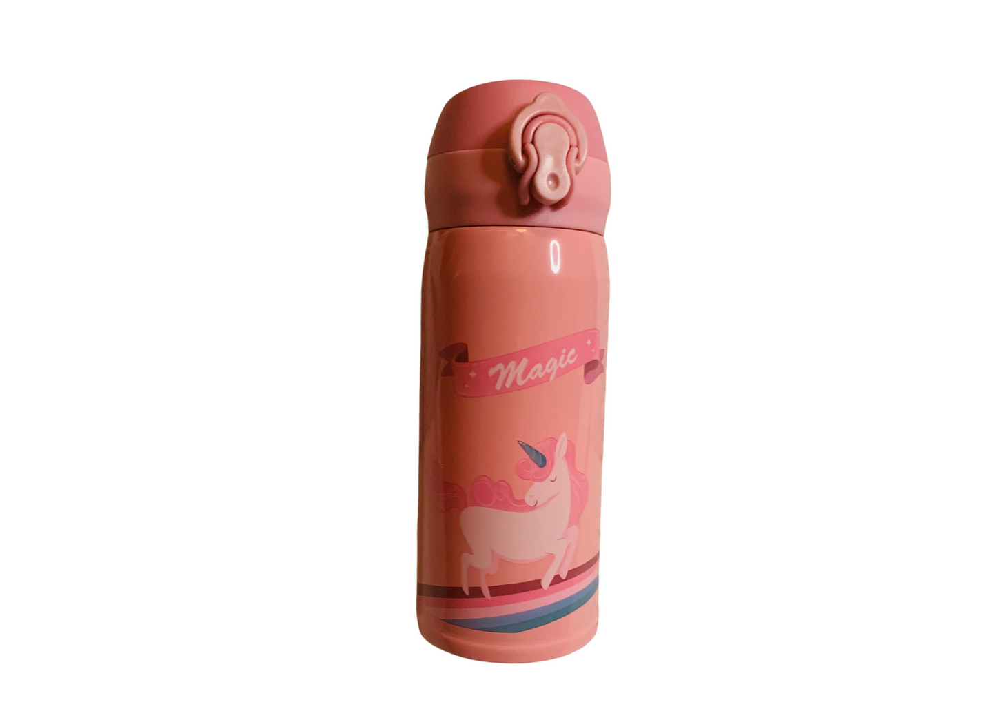 Children's Stainless Steel Water Bottle- Pink- Unicorn W/ Magic Banner (7)