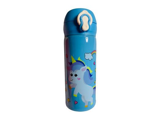 Children's Stainless Steel Water Bottle- Blue- Unicorn Land (9)