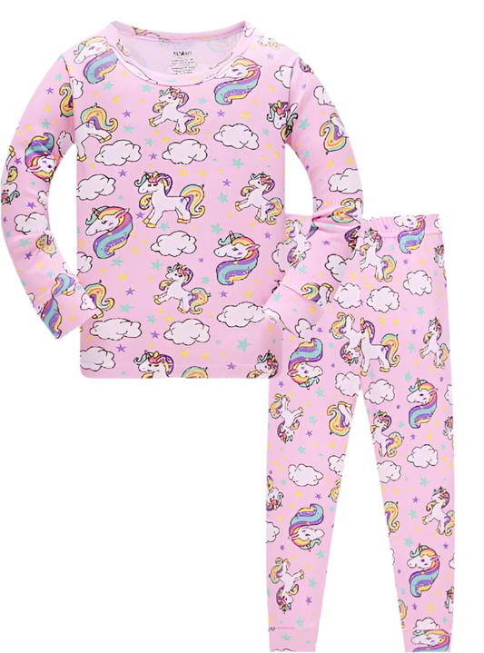 Dreamy Night Unicorns and Clouds 2 Piece Pajamas