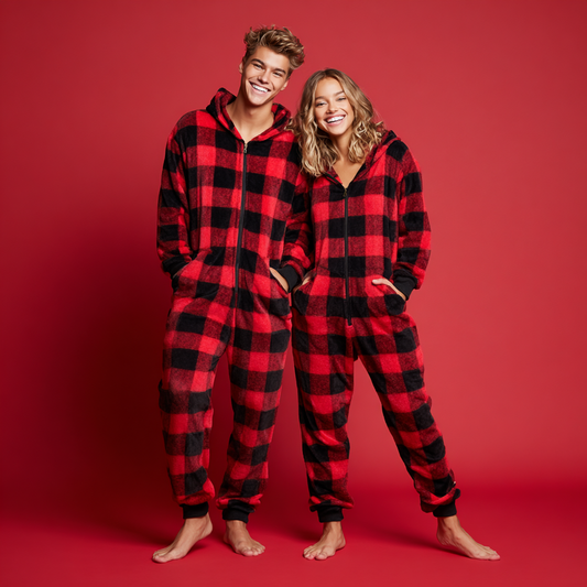 Black & Red Checked Onesie – Holiday Special