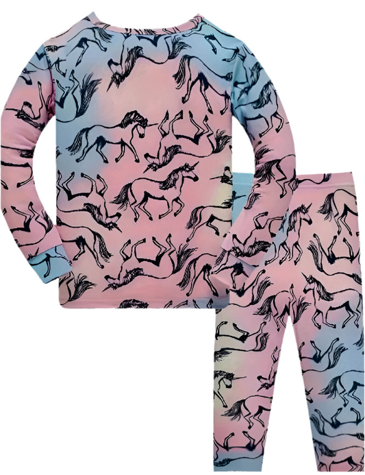 Unicorn Tie-Dye 2 Piece Pajamas