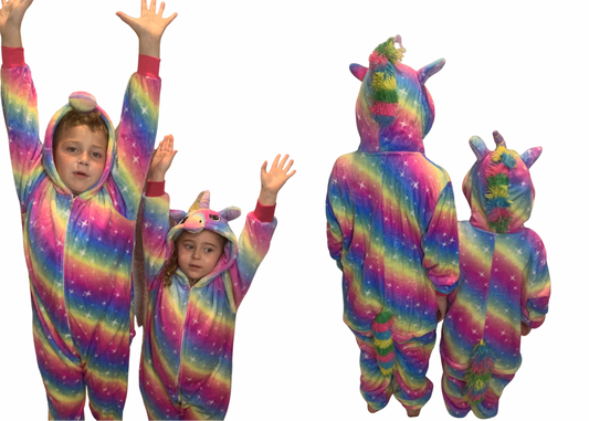 *Super Sale* Children's Unicorn Onesie- Bold Rainbow With Stars