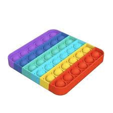 Pop It Fidget Toy- Rainbow Square