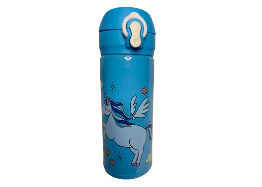 Children's Stainless Steel Water Bottle- Blue- Flying Unicorn (6)